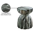 Meridian Caserta Green Marble Finish Concrete End Table IMAGE 8