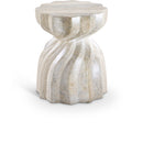 Meridian Caserta Travertine Travertine Finish Concrete End Table IMAGE 1