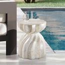 Meridian Caserta Travertine Travertine Finish Concrete End Table IMAGE 2