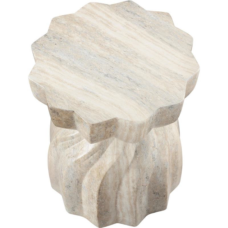 Meridian Caserta Travertine Travertine Finish Concrete End Table IMAGE 6