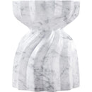 Meridian Caserta White Marble Finish Concrete End Table IMAGE 4
