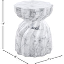 Meridian Caserta White Marble Finish Concrete End Table IMAGE 7