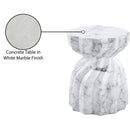Meridian Caserta White Marble Finish Concrete End Table IMAGE 8