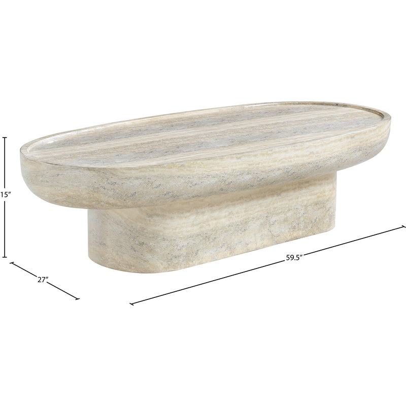 Meridian Tivoli Travertine Concrete Indoor/Outdoor Coffee Table IMAGE 8