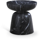 Meridian Avellino Black Marble Finish Concrete End Table IMAGE 1