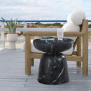 Meridian Avellino Black Marble Finish Concrete End Table IMAGE 2