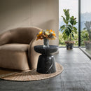 Meridian Avellino Black Marble Finish Concrete End Table IMAGE 3