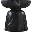 Meridian Avellino Black Marble Finish Concrete End Table IMAGE 4