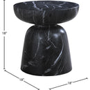 Meridian Avellino Black Marble Finish Concrete End Table IMAGE 6