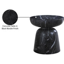 Meridian Avellino Black Marble Finish Concrete End Table IMAGE 7