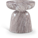 Meridian Avellino Brown Marble Finish Concrete End Table IMAGE 1