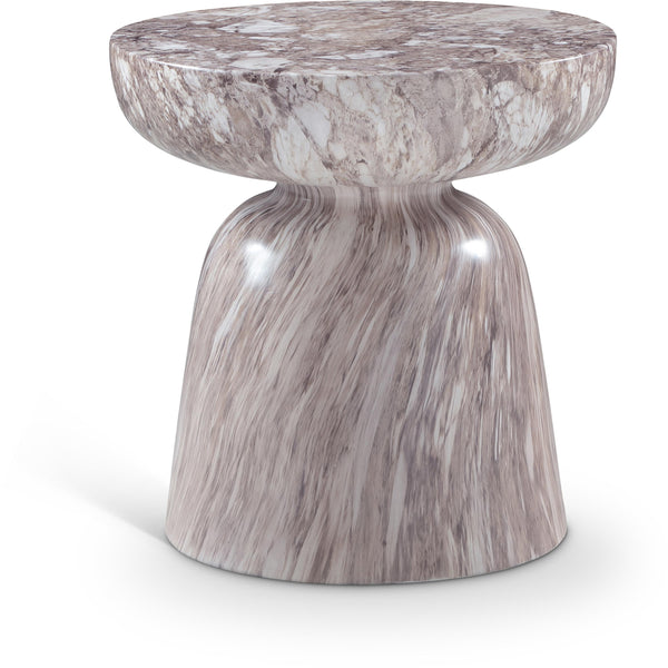 Meridian Avellino Brown Marble Finish Concrete End Table IMAGE 1