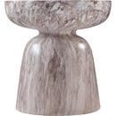 Meridian Avellino Brown Marble Finish Concrete End Table IMAGE 4