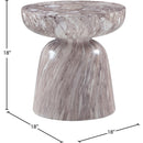 Meridian Avellino Brown Marble Finish Concrete End Table IMAGE 6