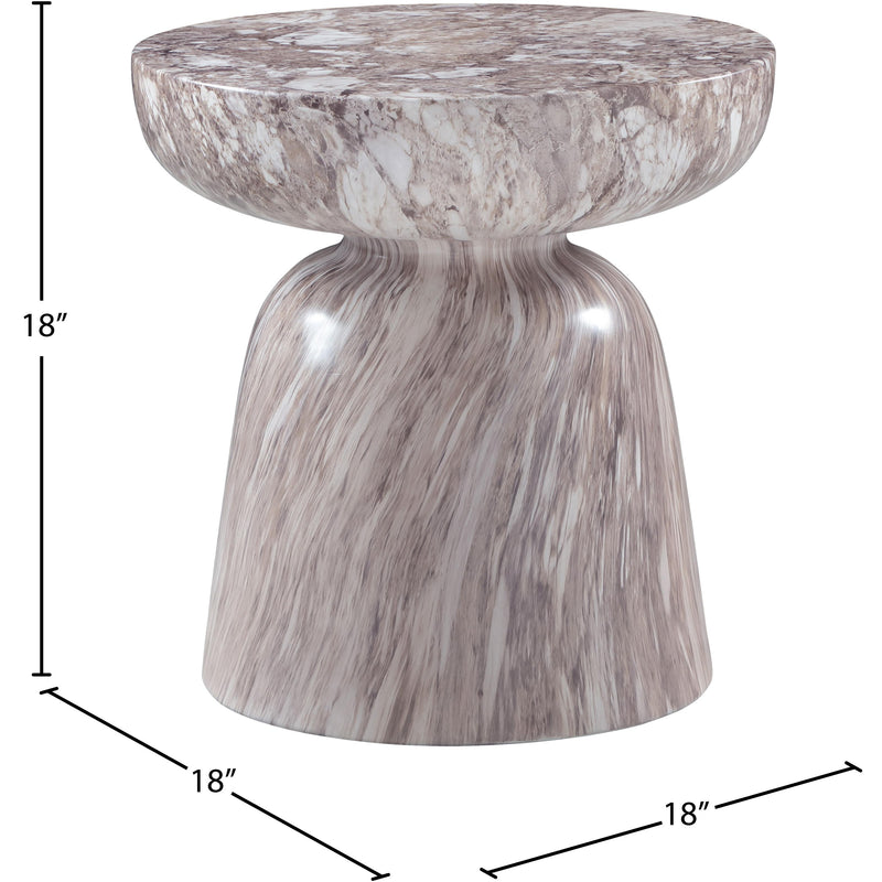 Meridian Avellino Brown Marble Finish Concrete End Table IMAGE 6