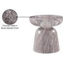 Meridian Avellino Brown Marble Finish Concrete End Table IMAGE 7