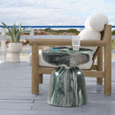 Meridian Avellino Green Marble Finish Concrete End Table IMAGE 2