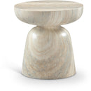 Meridian Avellino Travertine Travertine Finish Concrete End Table IMAGE 1