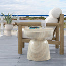 Meridian Avellino Travertine Travertine Finish Concrete End Table IMAGE 2