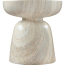 Meridian Avellino Travertine Travertine Finish Concrete End Table IMAGE 4