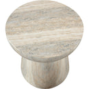 Meridian Avellino Travertine Travertine Finish Concrete End Table IMAGE 5