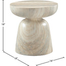 Meridian Avellino Travertine Travertine Finish Concrete End Table IMAGE 6