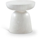 Meridian Avellino White Marble Finish Concrete End Table IMAGE 1
