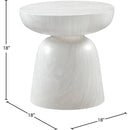 Meridian Avellino White Marble Finish Concrete End Table IMAGE 6
