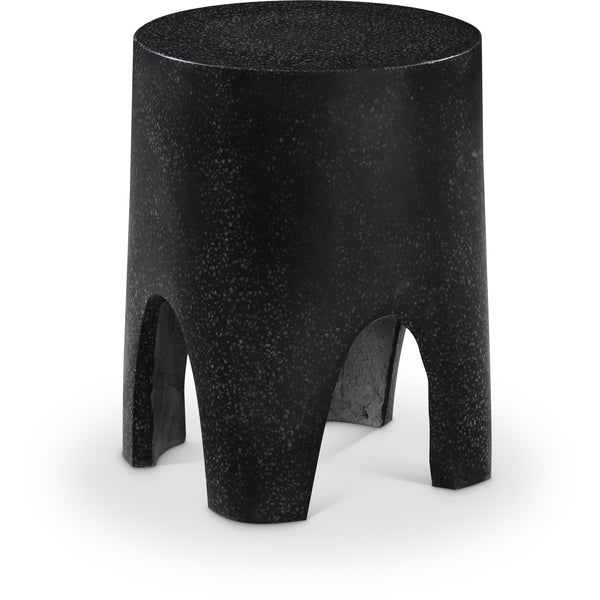Meridian Foligno Black Marble Finish Concrete End Table IMAGE 1