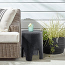 Meridian Foligno Black Marble Finish Concrete End Table IMAGE 2