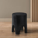 Meridian Foligno Black Marble Finish Concrete End Table IMAGE 3
