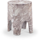 Meridian Foligno Brown Marble Finish Concrete End Table IMAGE 1