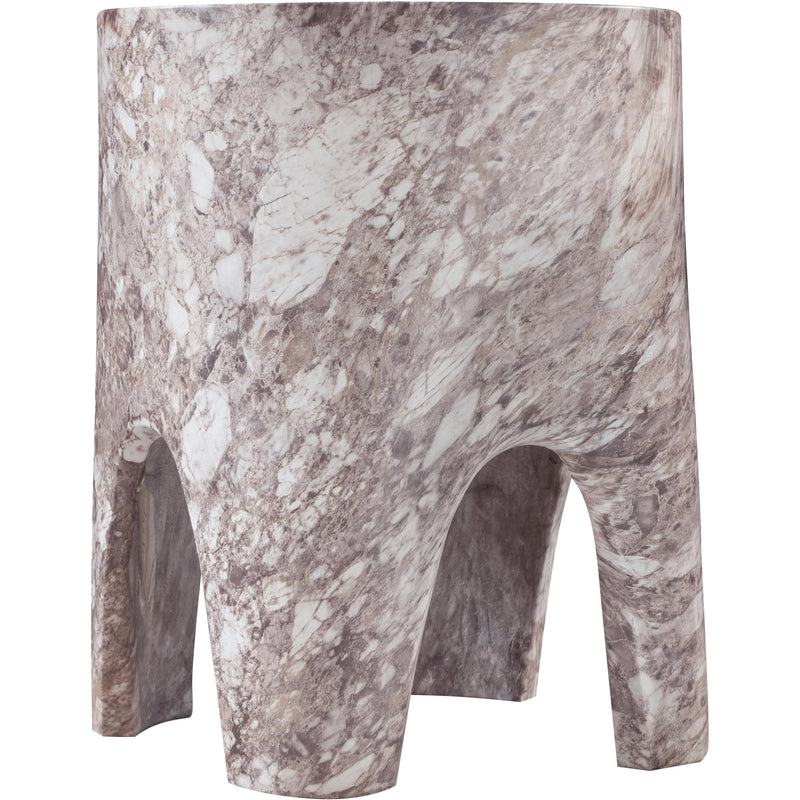 Meridian Foligno Brown Marble Finish Concrete End Table IMAGE 4