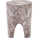 Meridian Foligno Brown Marble Finish Concrete End Table IMAGE 5