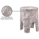 Meridian Foligno Brown Marble Finish Concrete End Table IMAGE 8
