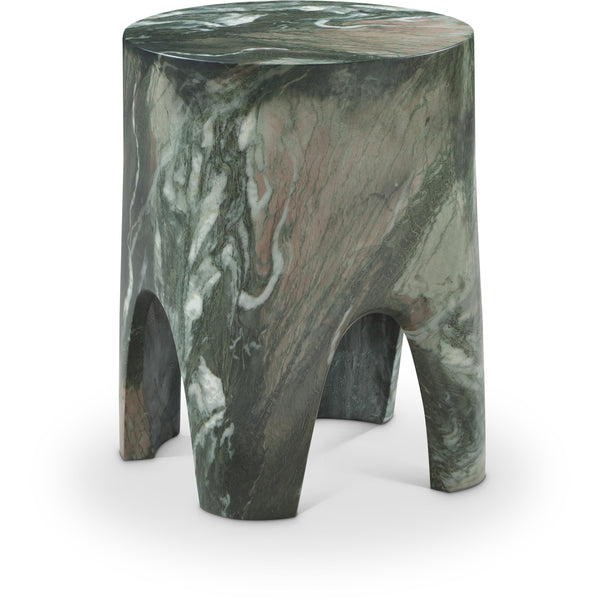 Meridian Foligno Green Marble Finish Concrete End Table IMAGE 1