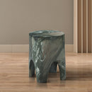 Meridian Foligno Green Marble Finish Concrete End Table IMAGE 3