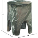 Meridian Foligno Green Marble Finish Concrete End Table IMAGE 7