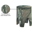 Meridian Foligno Green Marble Finish Concrete End Table IMAGE 8