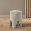 Meridian Foligno Travertine Travertine Finish Concrete End Table IMAGE 3