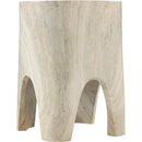 Meridian Foligno Travertine Travertine Finish Concrete End Table IMAGE 4