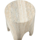 Meridian Foligno Travertine Travertine Finish Concrete End Table IMAGE 6