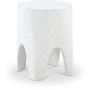 Meridian Foligno White Marble Finish Concrete End Table IMAGE 1