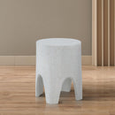 Meridian Foligno White Marble Finish Concrete End Table IMAGE 3