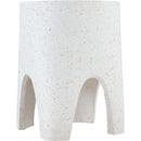 Meridian Foligno White Marble Finish Concrete End Table IMAGE 4