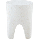Meridian Foligno White Marble Finish Concrete End Table IMAGE 5