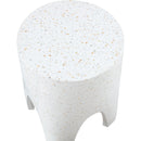 Meridian Foligno White Marble Finish Concrete End Table IMAGE 6