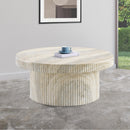 Meridian Legatto Travertine Travertine Finish Concrete Coffee Table IMAGE 3