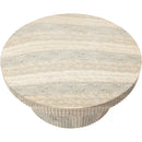Meridian Legatto Travertine Travertine Finish Concrete Coffee Table IMAGE 6