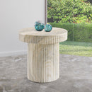 Meridian Legatto Travertine Travertine Finish Concrete End Table IMAGE 3